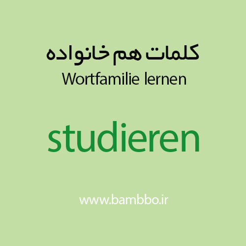 کلمات هم خانواده آلمانی studieren